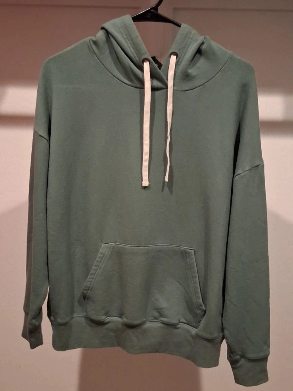 Buffalo David Bitton Sage Green Pullover Hoodie with Cream Drawstrings